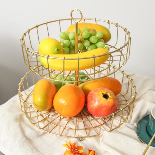2 layer metal fruit basket